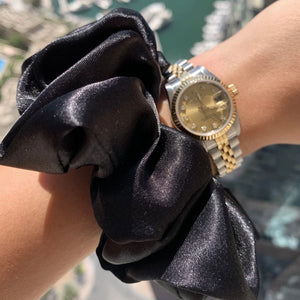 Black Silk Scrunchie